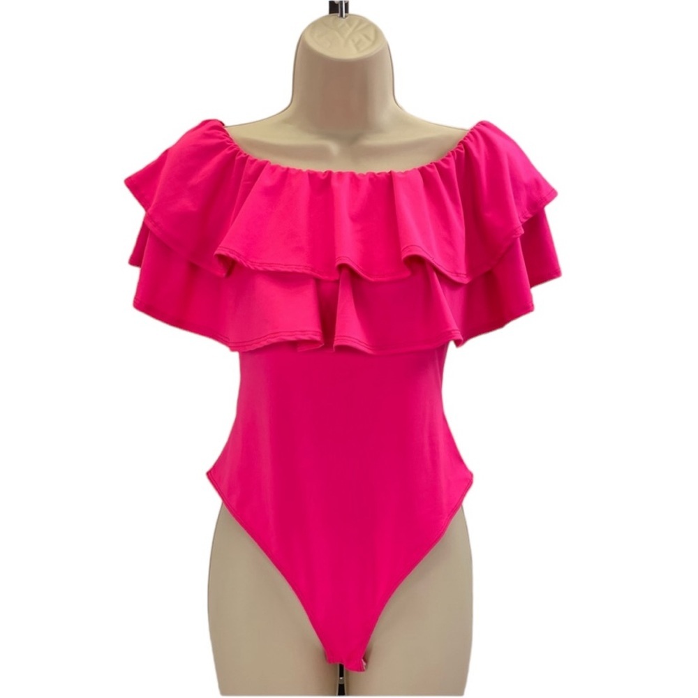 Vine & Love Ruffle Bodysuit Small Pink